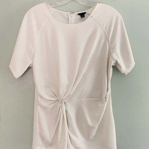 Ann Taylor White Short Sleeve Twist Blouse